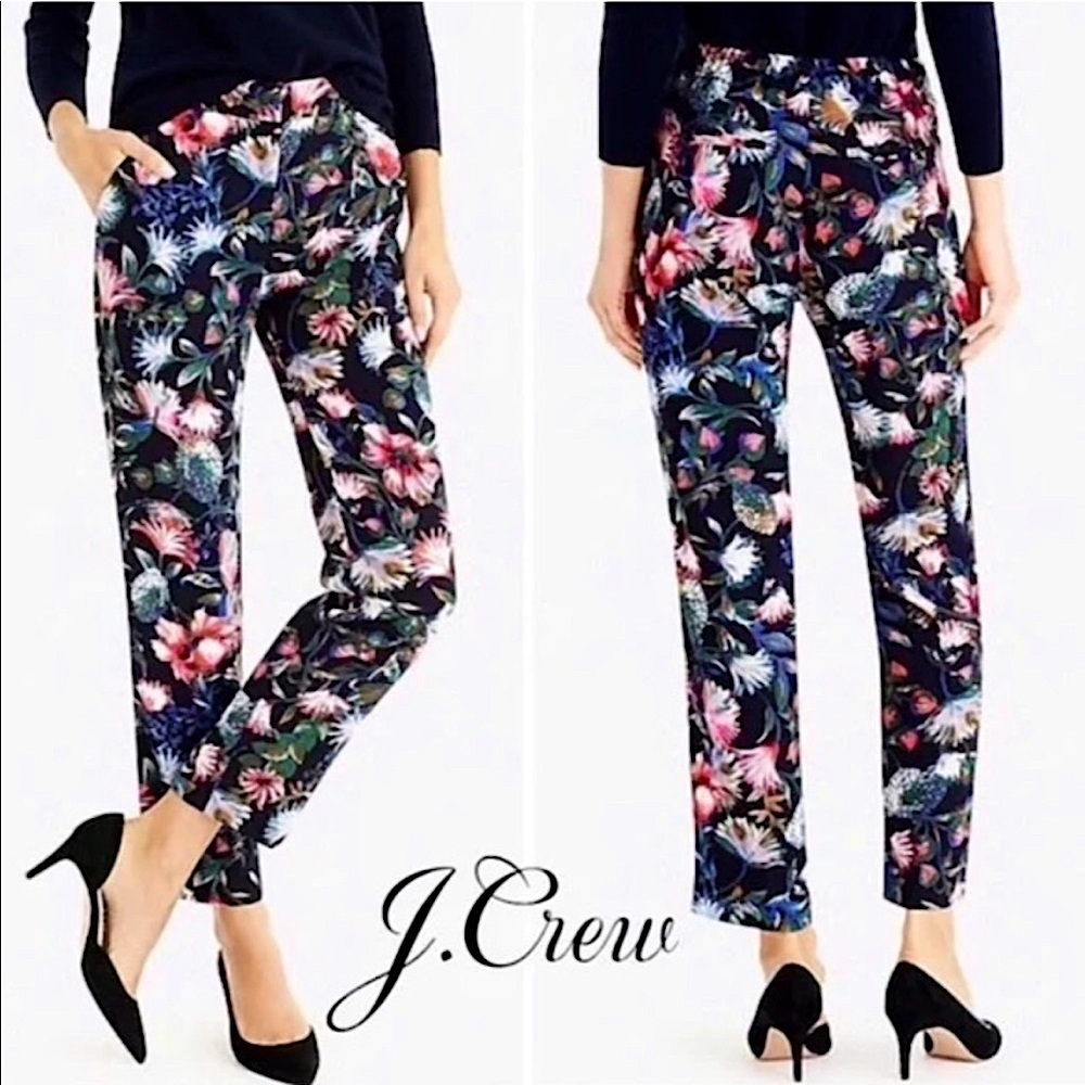 J Crew pull on Easy Pant in floral
